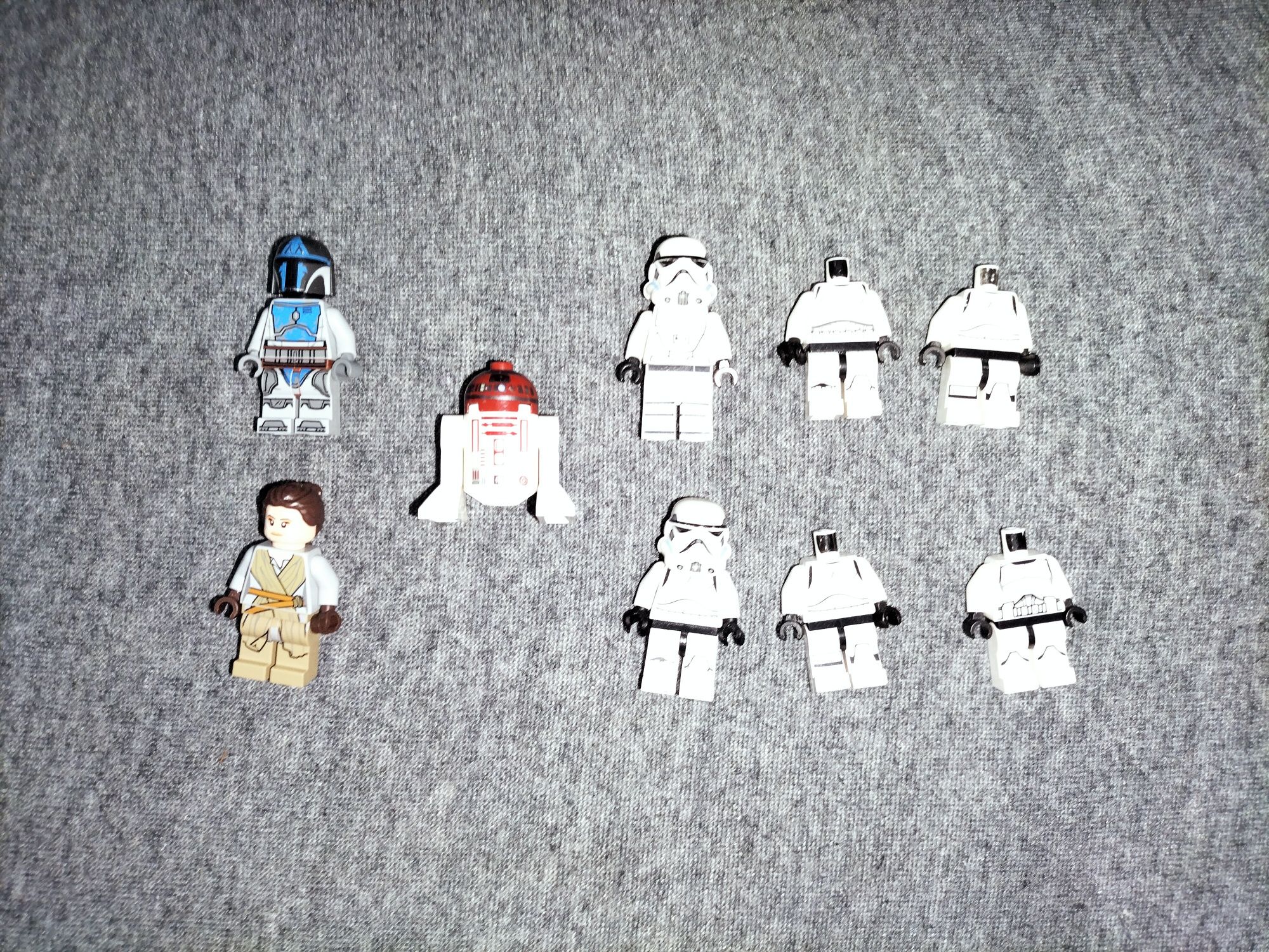 Figurki star wars Rey, szturmowce, czerwony r2d2