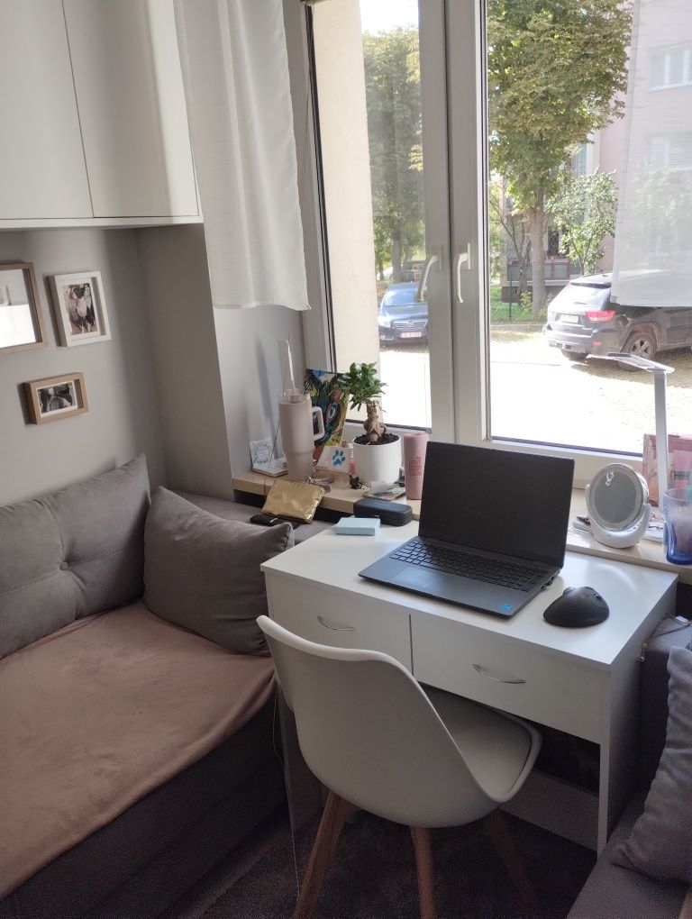 Nowe białe małe biurko z szufladami 80 cm jak Ikea
