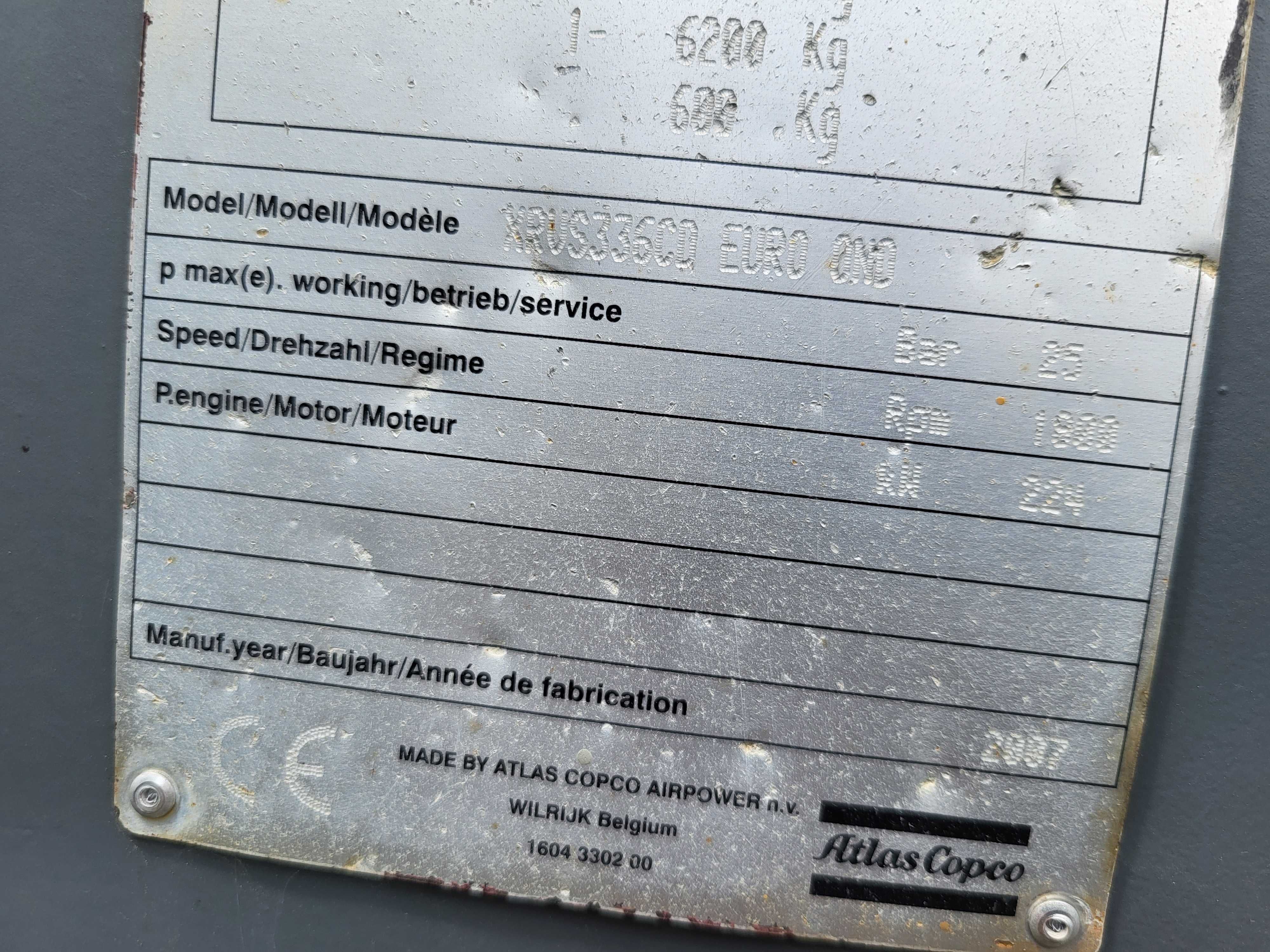 Kompresor ATLAS COPCO XRVS 336 CD, 25 bar, 20m3/min