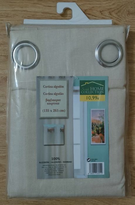 Uma Cortina bege 100% algodão