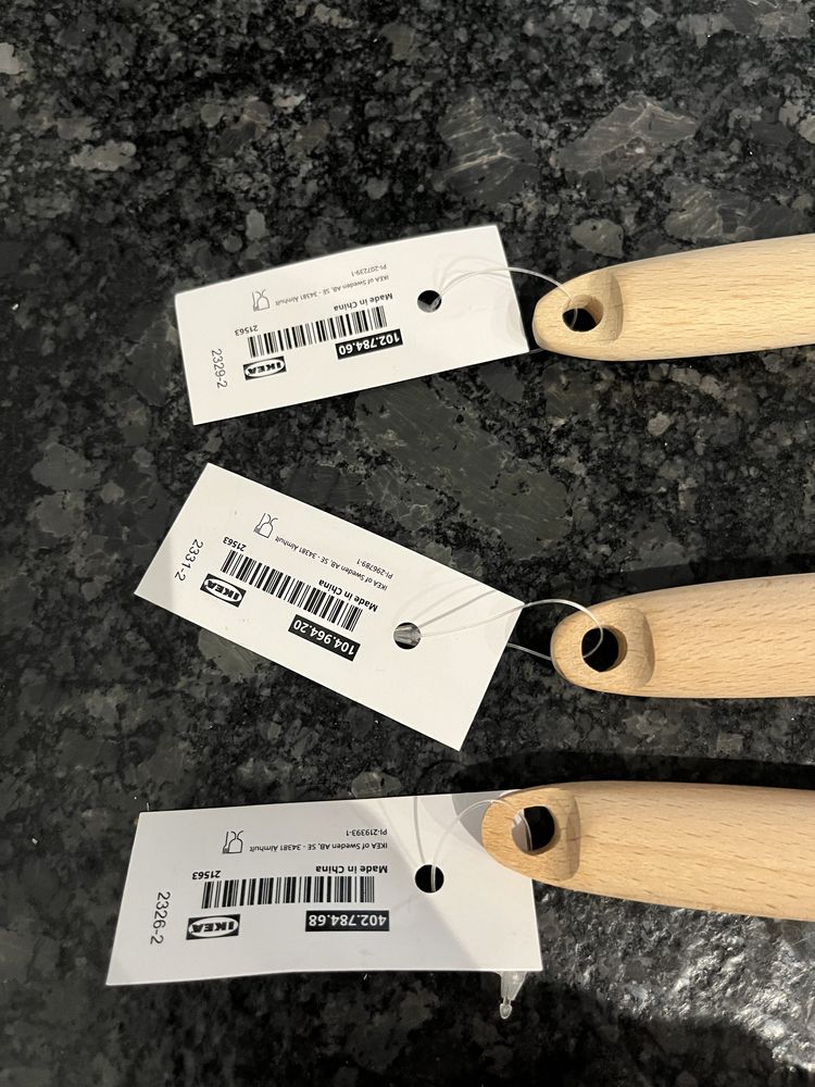 3 lyzki lopatki drewniane ikea nowe