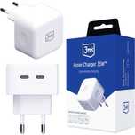 Ładowarka sieciowa uniwersalna kątowa 90° 3mk PD 35W 2x USB-C Type C