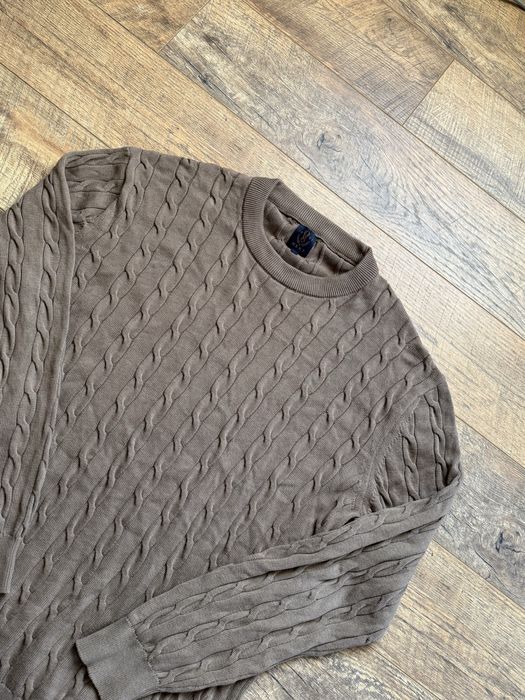 Свитер Next XL-XXL вязаный косами трикотажный бежевый кофта old money