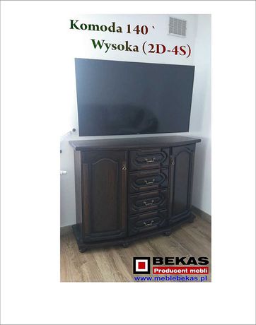 Stylowa Komoda 140 - 180` Wysoka Orzech Dąb Bekas Producent