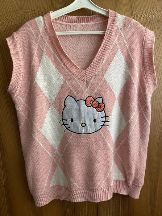 Жилетка (Светр) рожева з V-подібним вирізом, Hello kitty