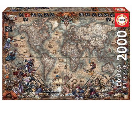 Puzzle Educa 2000 Peças 18008 Mapa de Piratas - NOVO