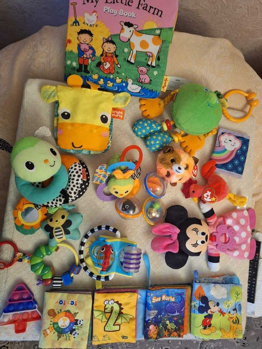 Набір іграшок для немовлят: м'які книги, спіраль, мультисенсор,шаруд