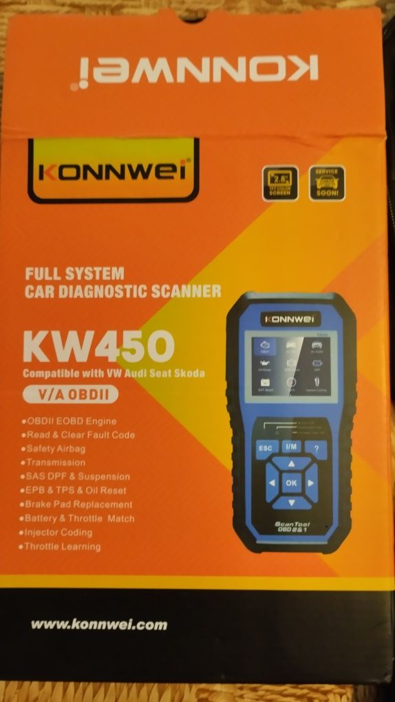 KONNWEI  KW450 w pełni funkcji urządzenia diagnostycznego