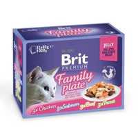 Brit Premium Cat Family Plate в желе 12штук 85г влажный корм для кошек