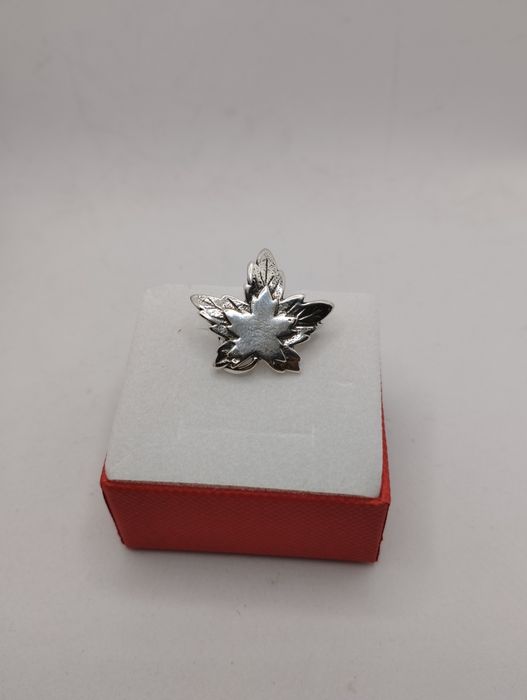 Srebrna broszka, list, próba 925