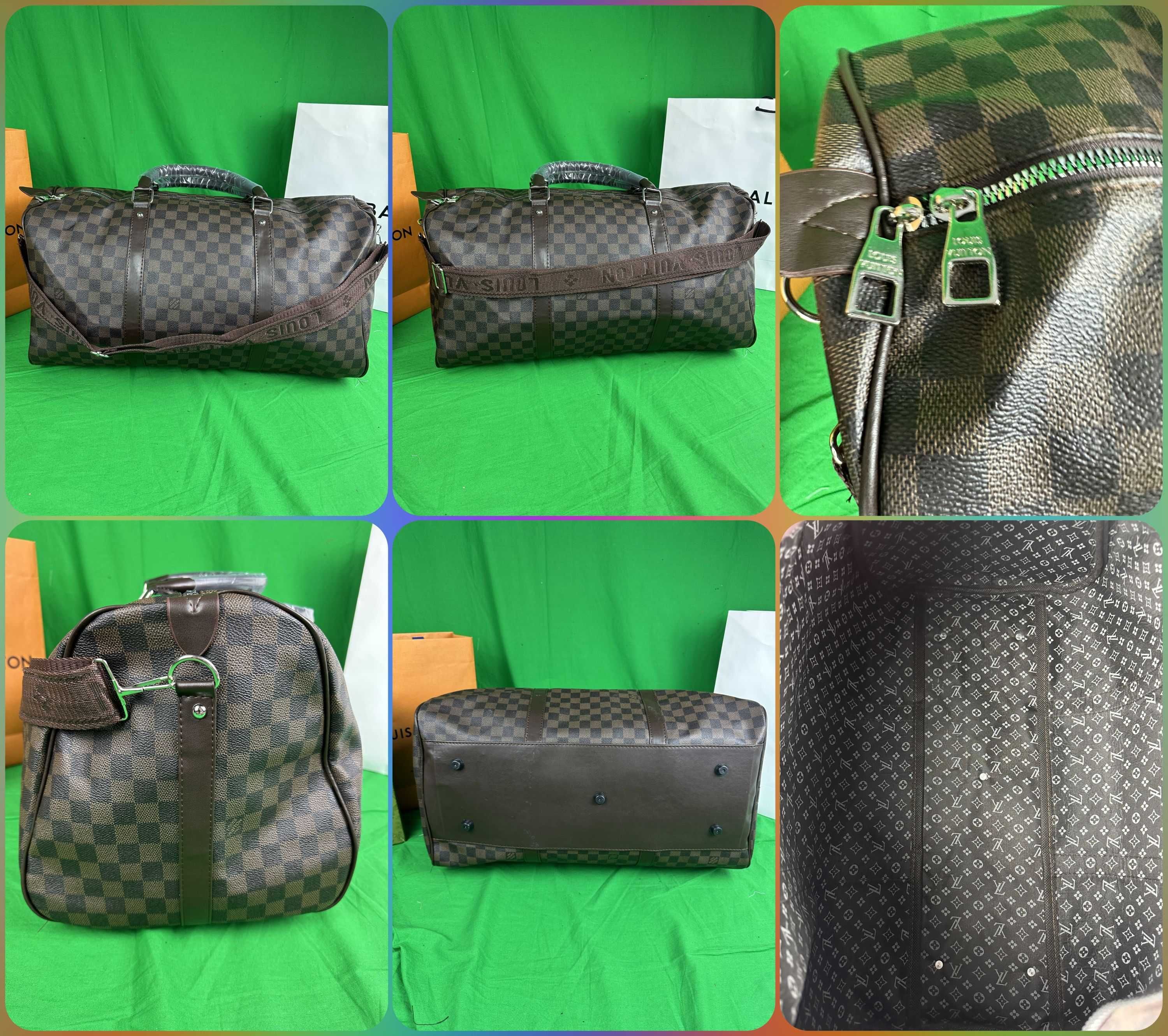 Torba podrozna silownia skórzana duza Louis Vuitton Premium LV kratka