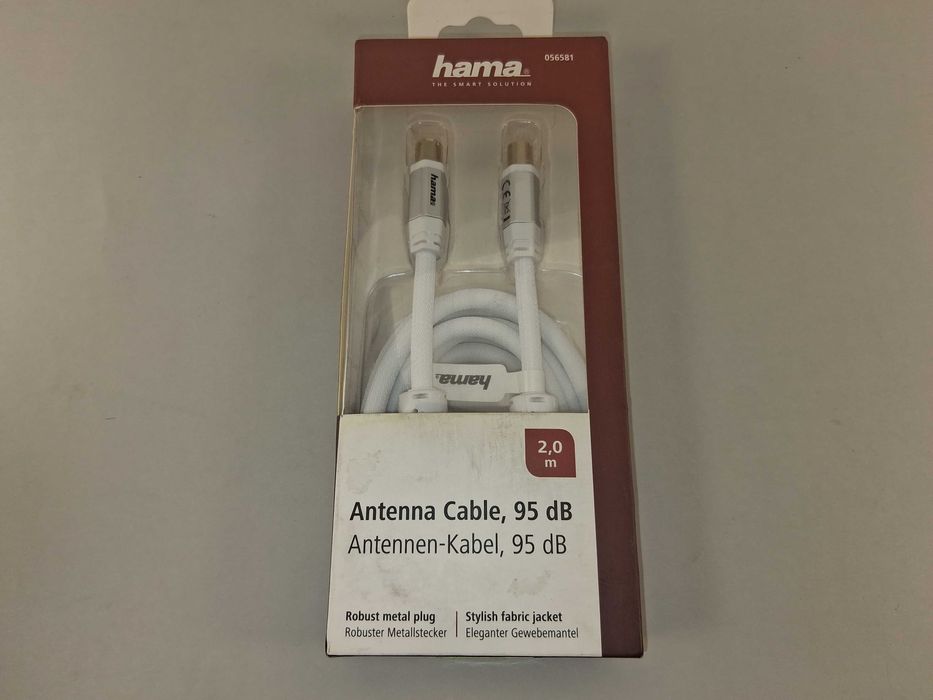 N156 Hama Kabel Antenowy Koncentryczny 2m 95dB Metalowe Wtyki