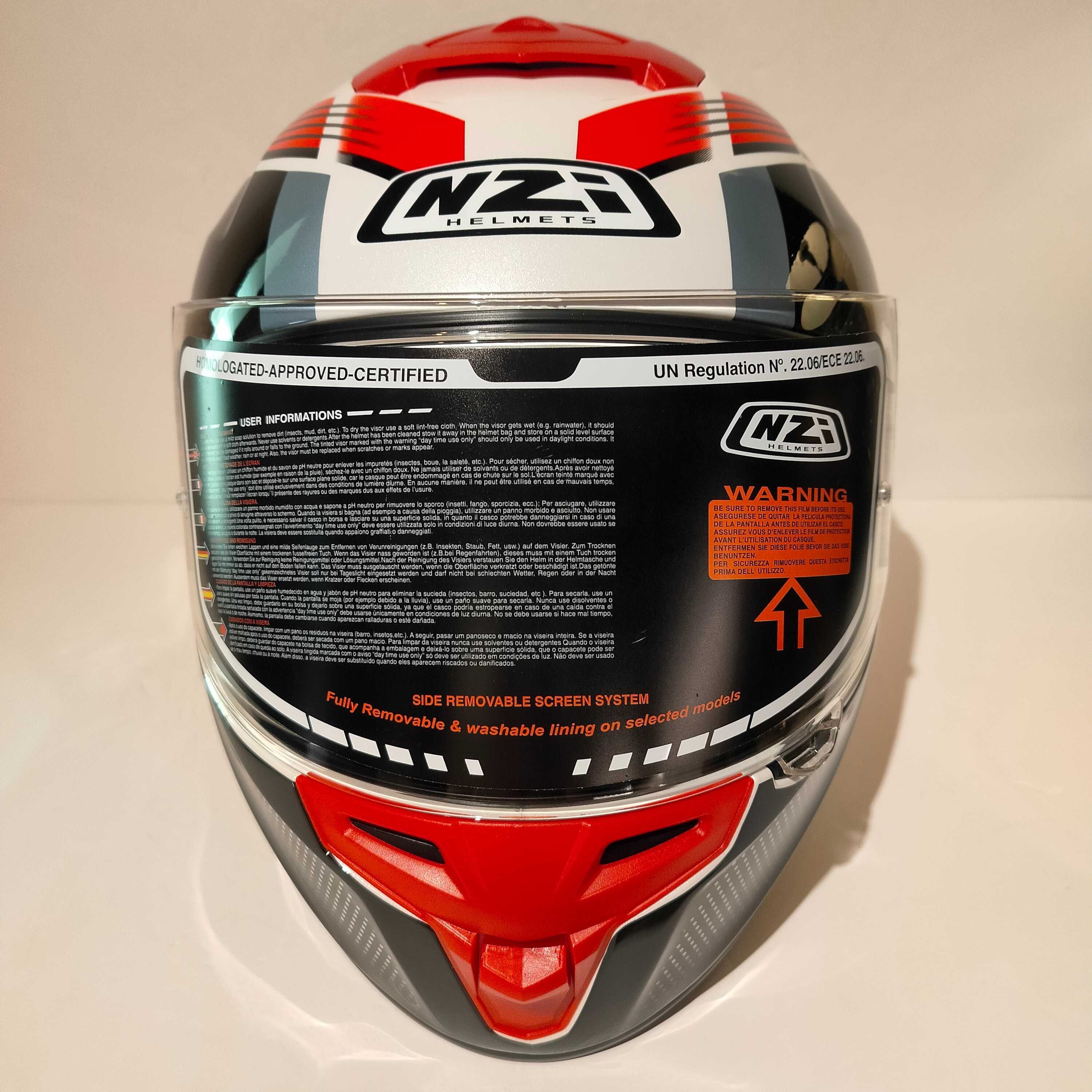 Capacete NZi Trendy 3 rapid c/viseira escura+transparente mota novo
