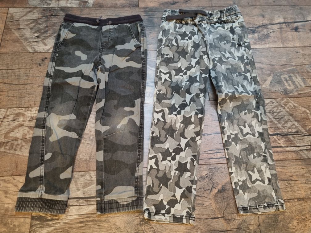 7 par spodni jeans, materiałowe, sportowe 116 cm