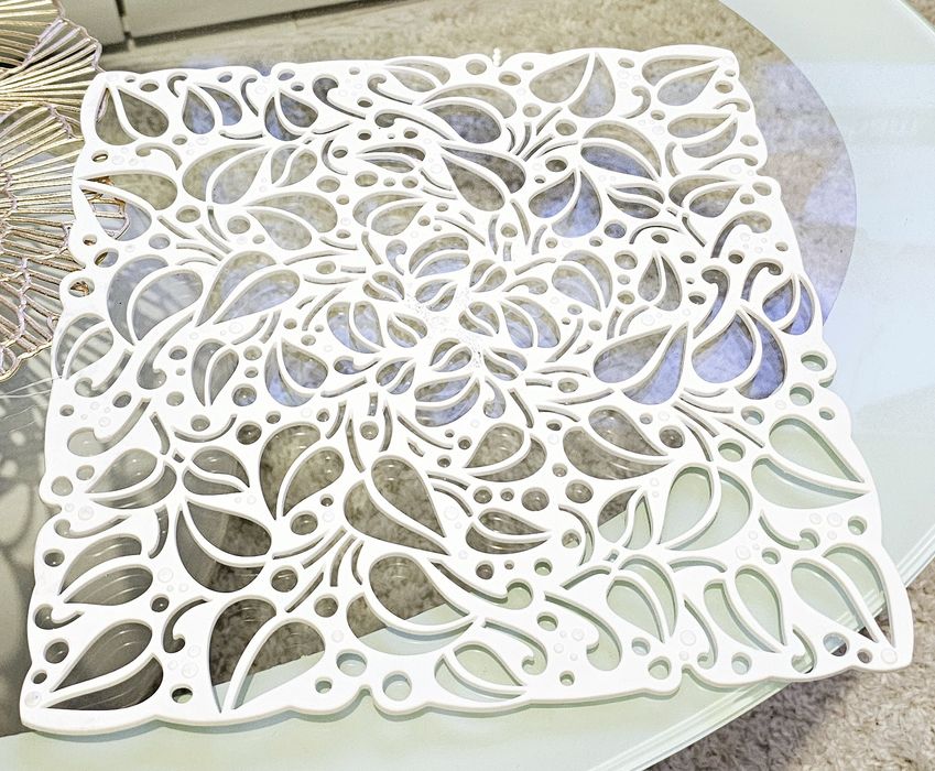 Nowa biała, podwójna, gumowa antypoślizgowa kratka do zlewu