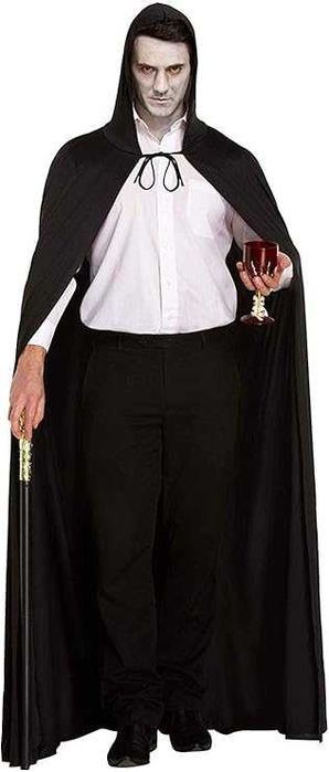 Peleryna z kapturem czarna, dł. 130 cm Halloween Cosplay