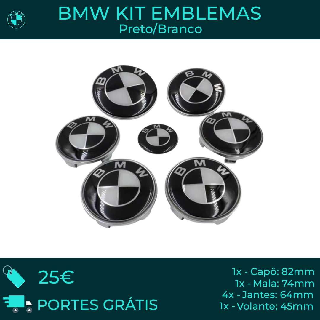 BMW Kit Emblemas - Capô/Mala/Jantes e Volante (5 Cores]