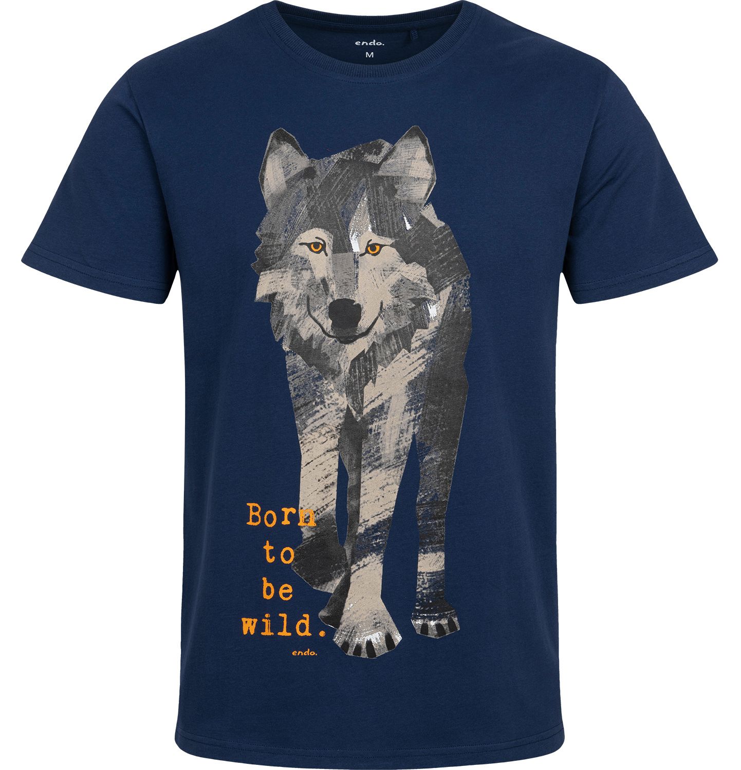 T-shirt Koszulka męska bawełna Granatowy XL wilk Born to be wild  Endo