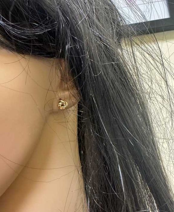 Eleganckie złote kolczyki PĘTELKI SZTYFT ZŁOTO p.585