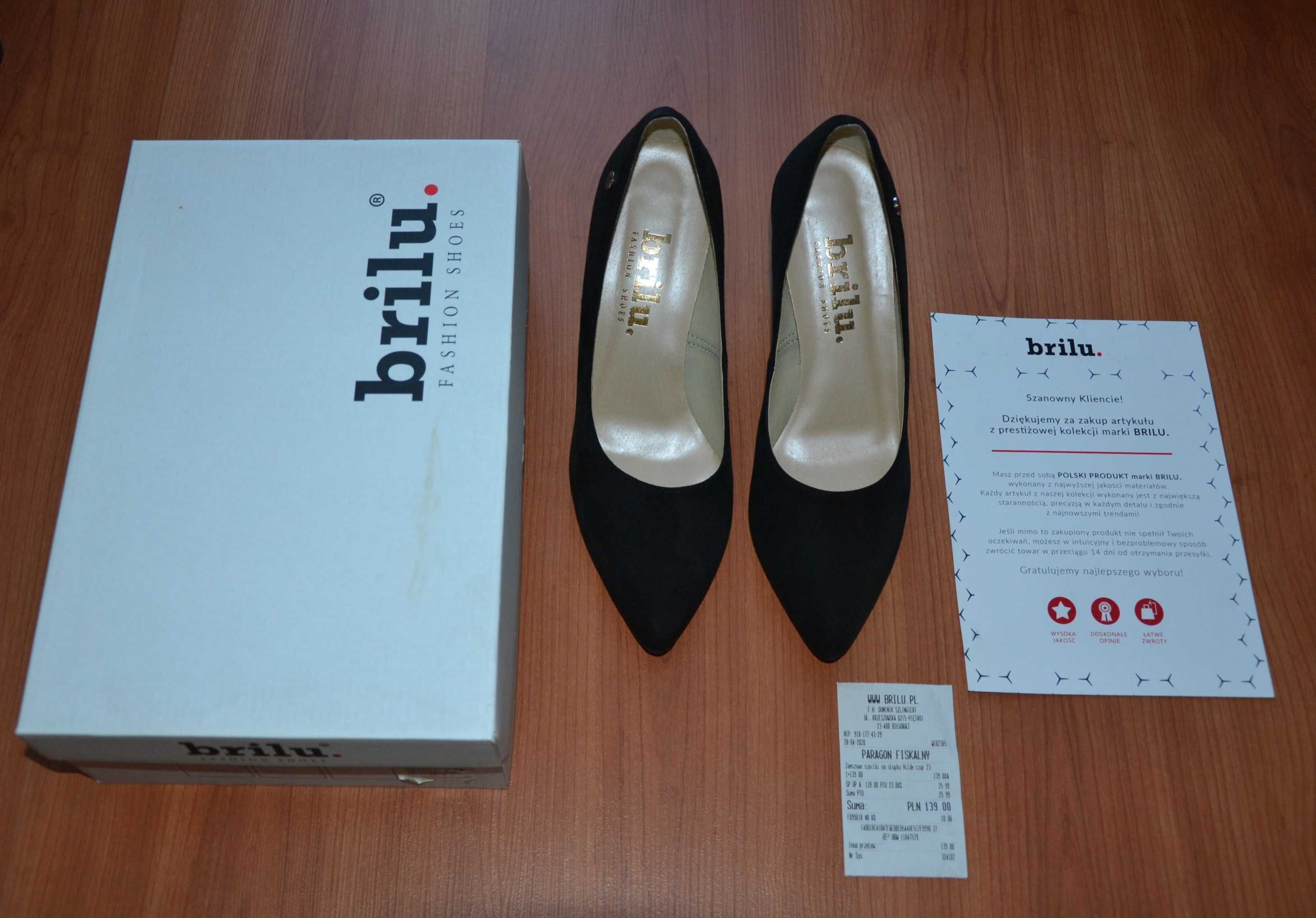JAK NOWE eleganckie polskie buty BRILU ROZMIAR 38