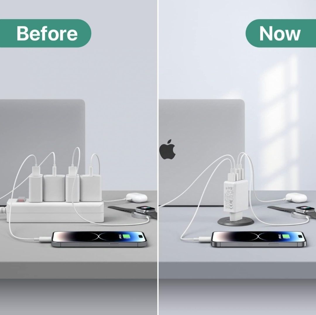 4-portowy blok ładowarki USB C 2szt. HONGYEE