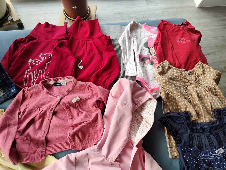 Zestaw 92 spodnie sukienka golf sweter body bluzka koszulka płaszcz