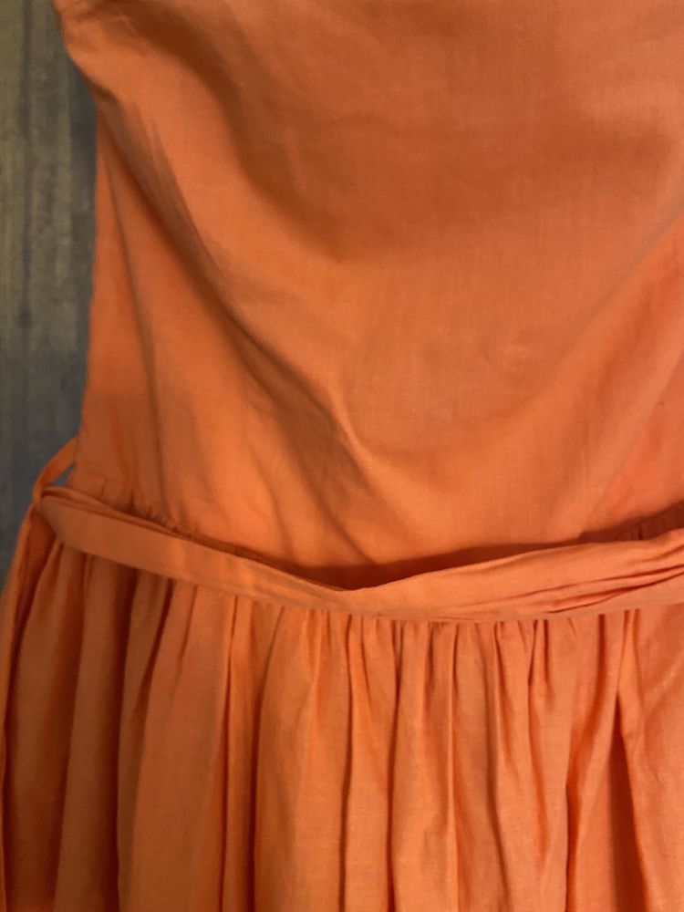 Vestido Lanidor laranja renda flores