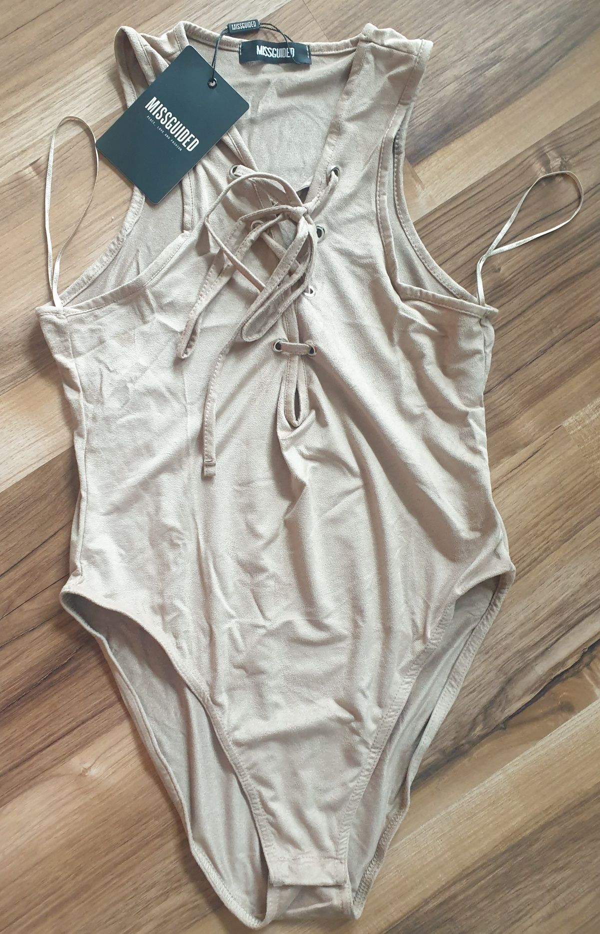 Missguided body ciałowe nude 38 M camel karmelowe nowe z metką