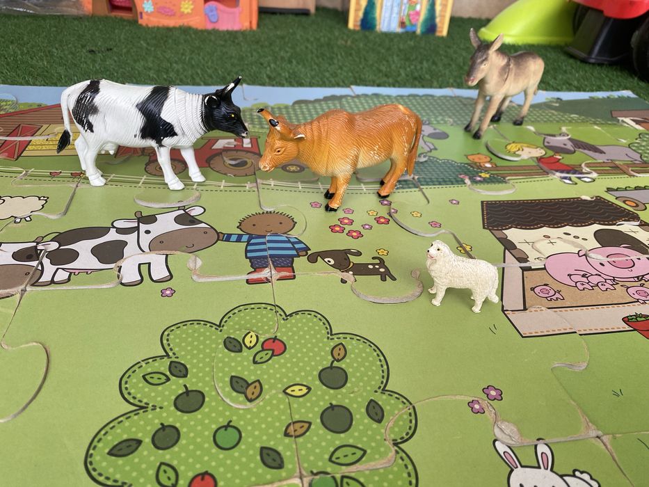 Os Animais da Quinta Puzzle Gigante Na Quinta Puzzle de madeira Quinta