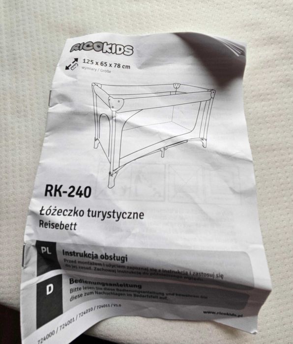 Łóżeczko turystyczne dla dzieci od 0 do 4 lat