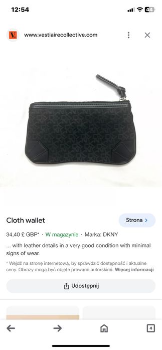 Portfel plócienny, saszetka DKNY