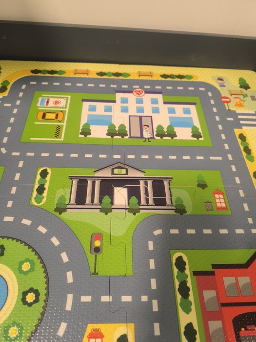 Дитячий ігровий килимок-пазл ева  “Містечко з дорогами” 92*92см