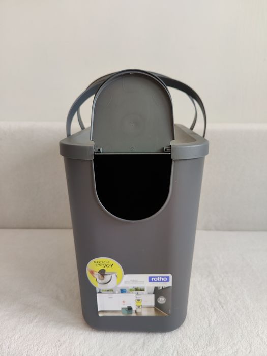 Nowy pojemnik do segregacji kosz na śmieci Rotho 25L wiadro szare