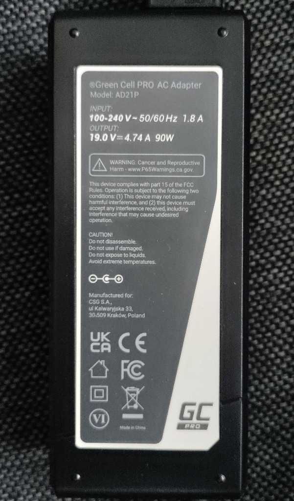 Zasilacz Green Cell do Samsung 19V 4.74A 90W PIN