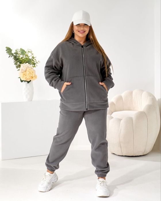 Жіночий спортивний костюм двосторонній фліс  48-50 52-54 56-58