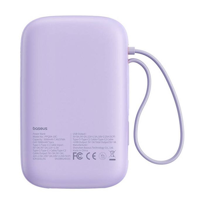 Powerbank Baseus Qpow 2 10000Mah 30W 2Xusb-C Fioletowy