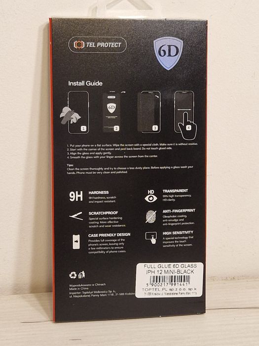 Hartowane szkło Full Glue 6D do IPHONE 12 MINI