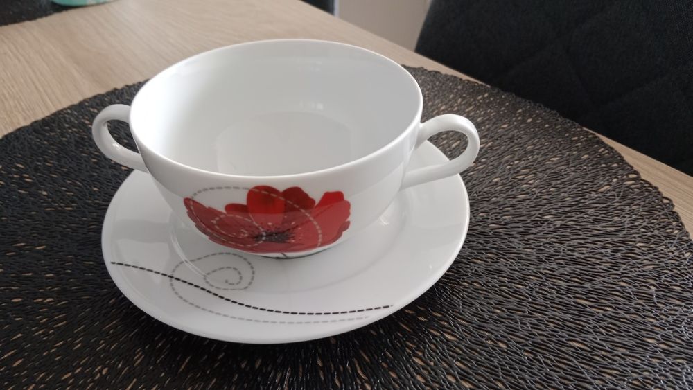 Serwis obiadowy na 6 osób talerze porcelana Chodzież Rita maki zastawa