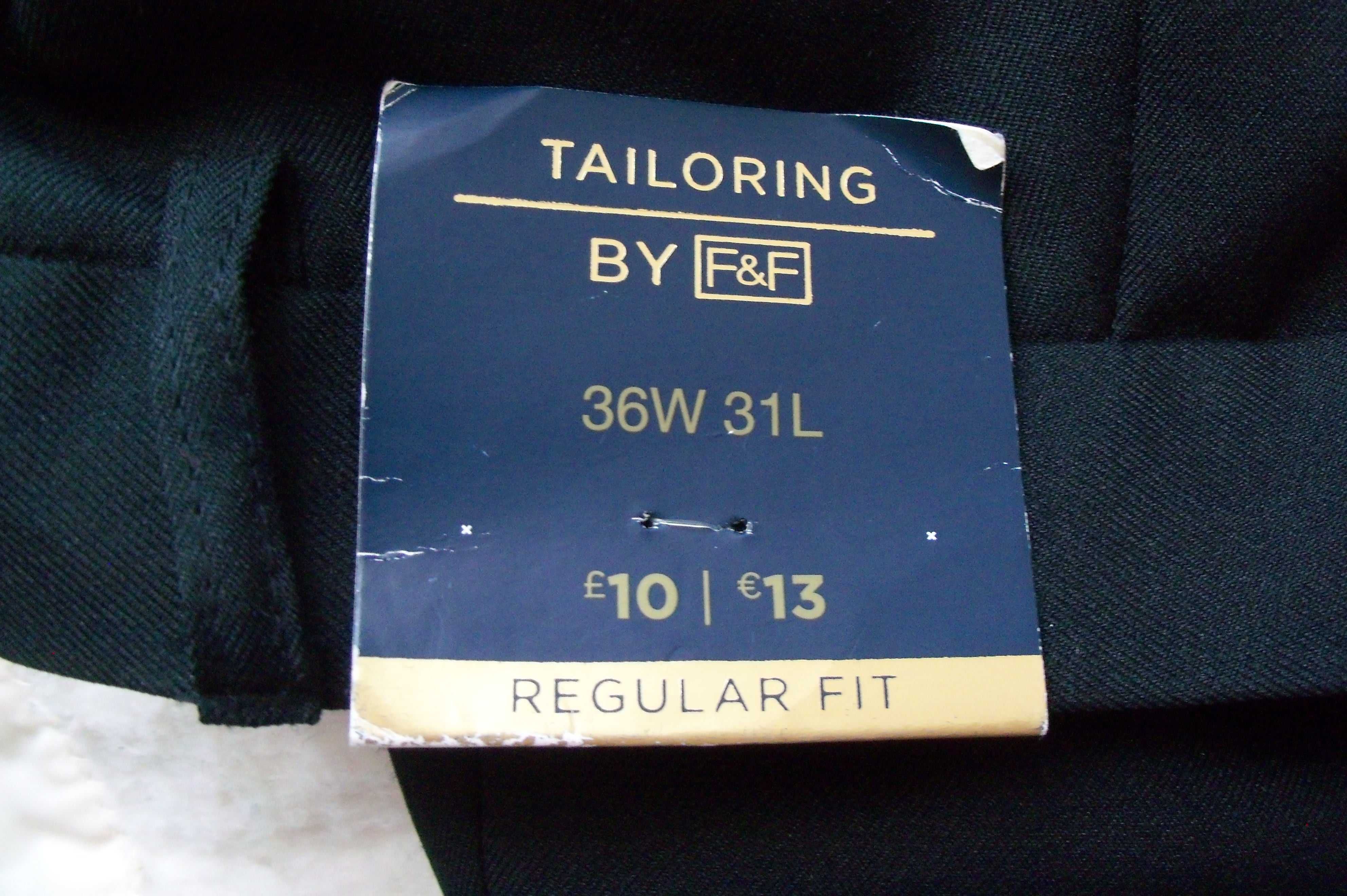 F&F czarne spodnie wizytowe,garniturowe,W36 L31 rozm.170-176.