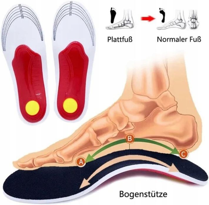 Ultralekkie ortopedyczne amortyzujące wkładki do butów rozmiar 40-46