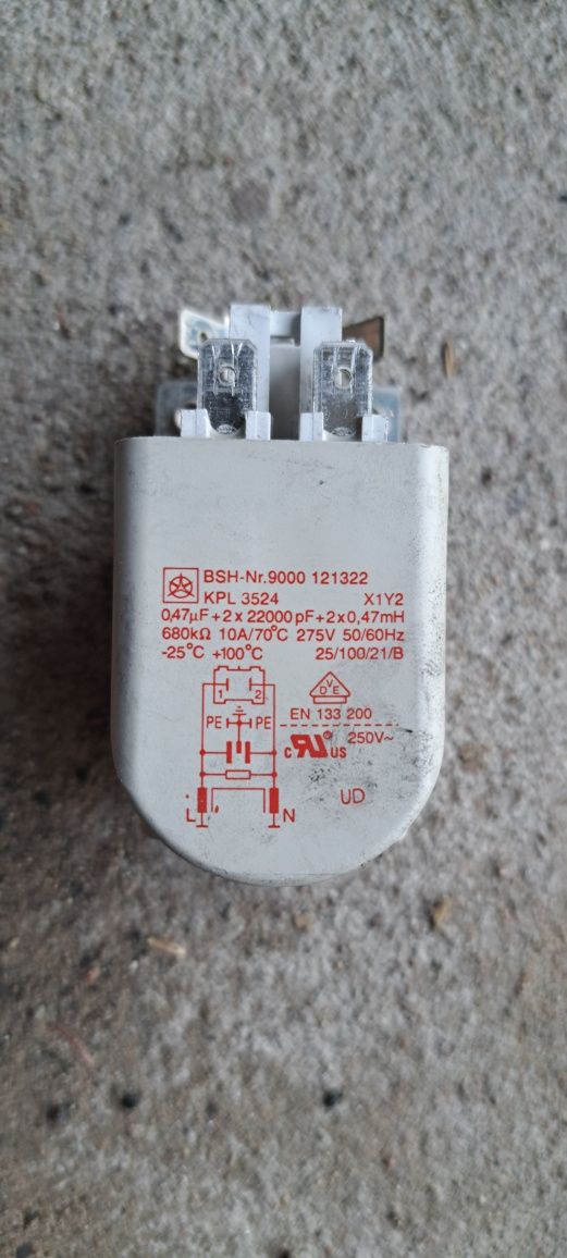 Filtr przeciwzakłóceniowy do pralki  kpl3524