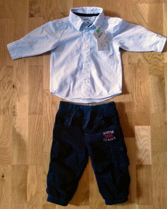 Komplet elegancki Koszula + Spodnie 74 cm C&A Prezent