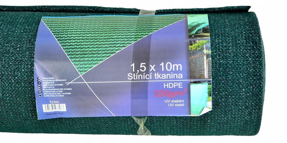 Osłona na Płot Ogrodzenie Zielona 1,5x10m Siatka Cieniująca 220g tkana