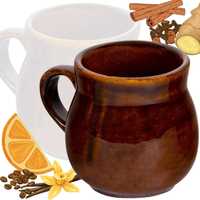 Kubek na wino herbatę grzańca ceramiczny kamionkowy z uchem 250ml