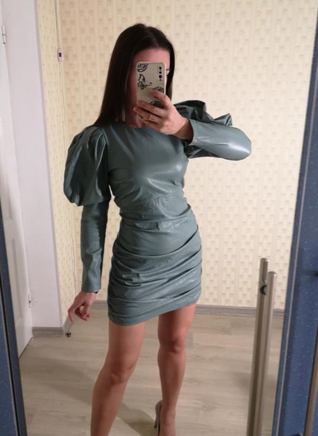 Шкіряна сукня Zara,стильна міні-сукня