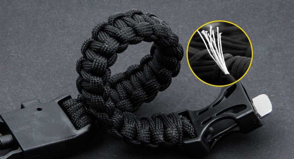 Bransoletka survival PARACORD 5W1 krzesiwo kompas