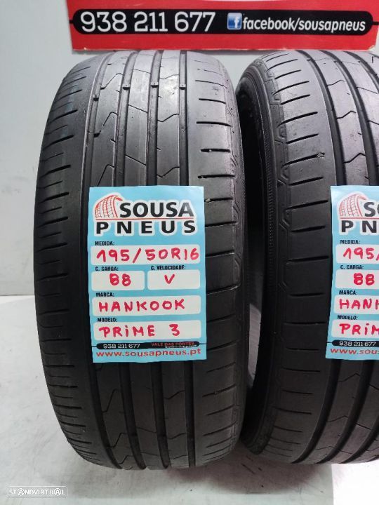 2 pneus semi novos 195-50r16 hankook - oferta dos portes 85 EUROS