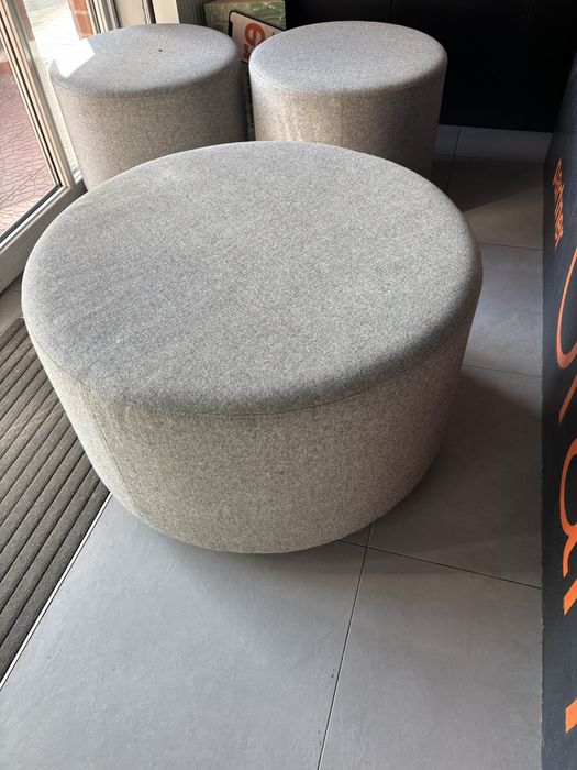 Pufa szara 90 cm średnicy