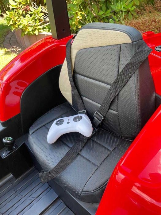 Traktor na akumulator z przyczepą 24v 2x200 Wat Skóra Miękkie koła