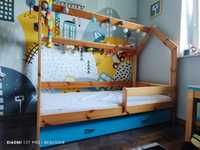 Łóżko drewniane DOMEK 160x80 z szufladą.